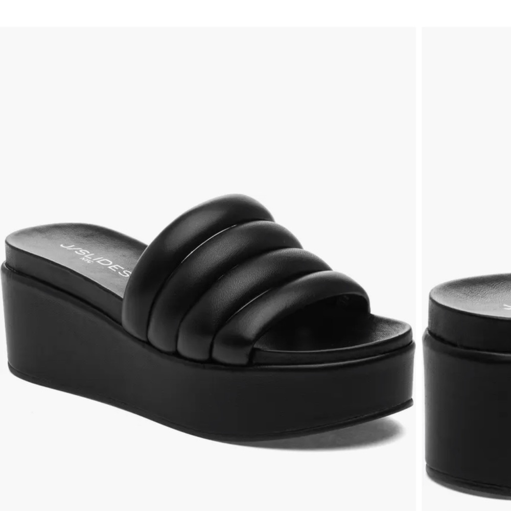 J SLIDES QUIRKY PLATFORM SANDAL SIZE 8 1/2 NWT BLACK